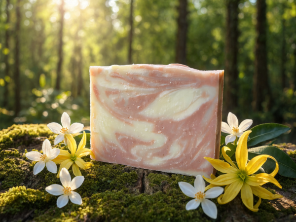jasmine ylang ylang soap in forest